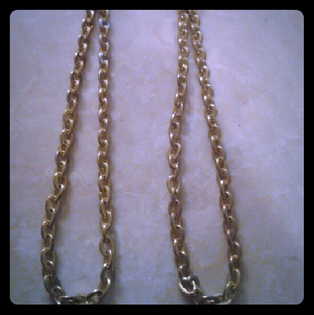 New Long Minimalist Handmade Gold Vintage Repurposed Chain Loop Dangle Earrings